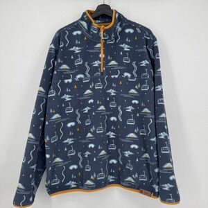 Jack Sage Fleece Pullover Sweater Mens XL Ski Mountains Graphic Long Sleeve